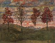 Egon Schiele, Four Trees